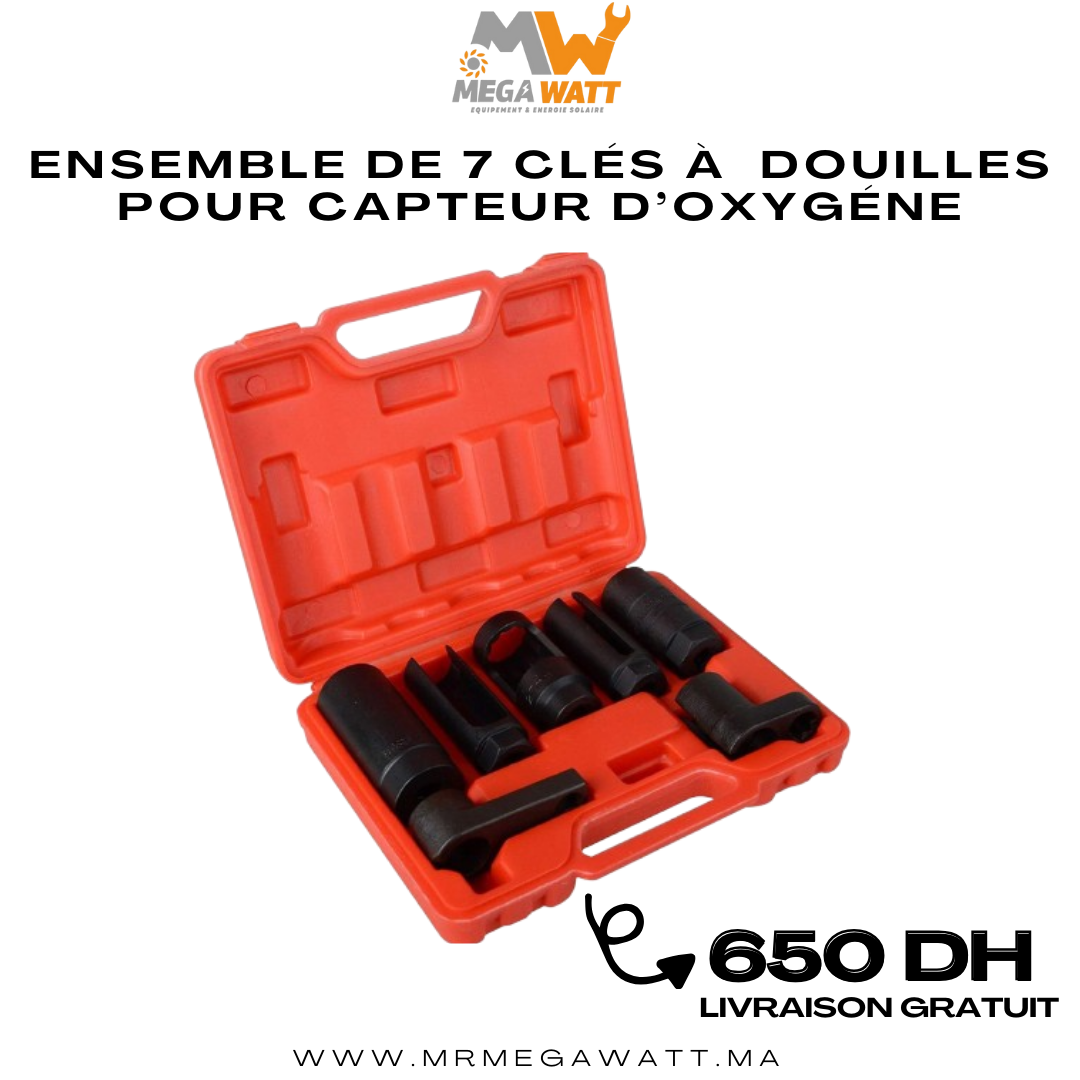 Ensemble de 7 clés à douilles pour capteur d'oxygène