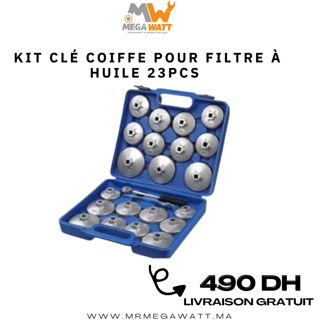 kit de cle coiffe pour filtre à huile 23pcs