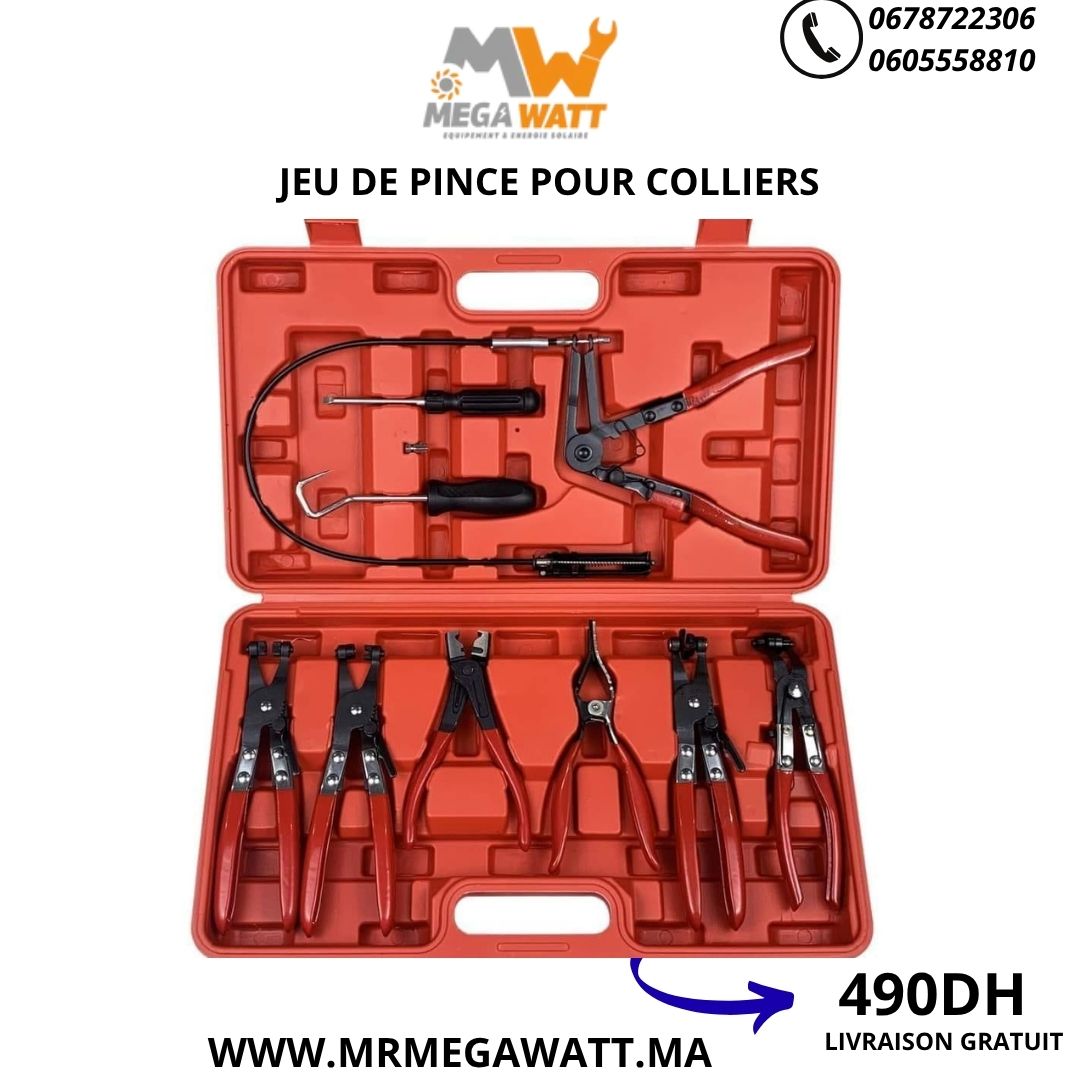 KIT DE PINCES SPECIALES POUR COLLIERS ET TOURNEVIS -10PCS-
