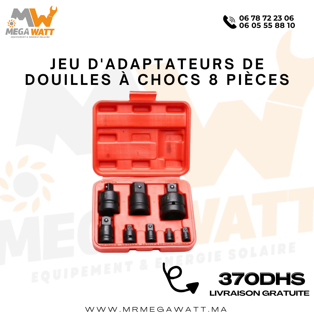 Kit d'adapteur de douilles à chocs 8 PCS