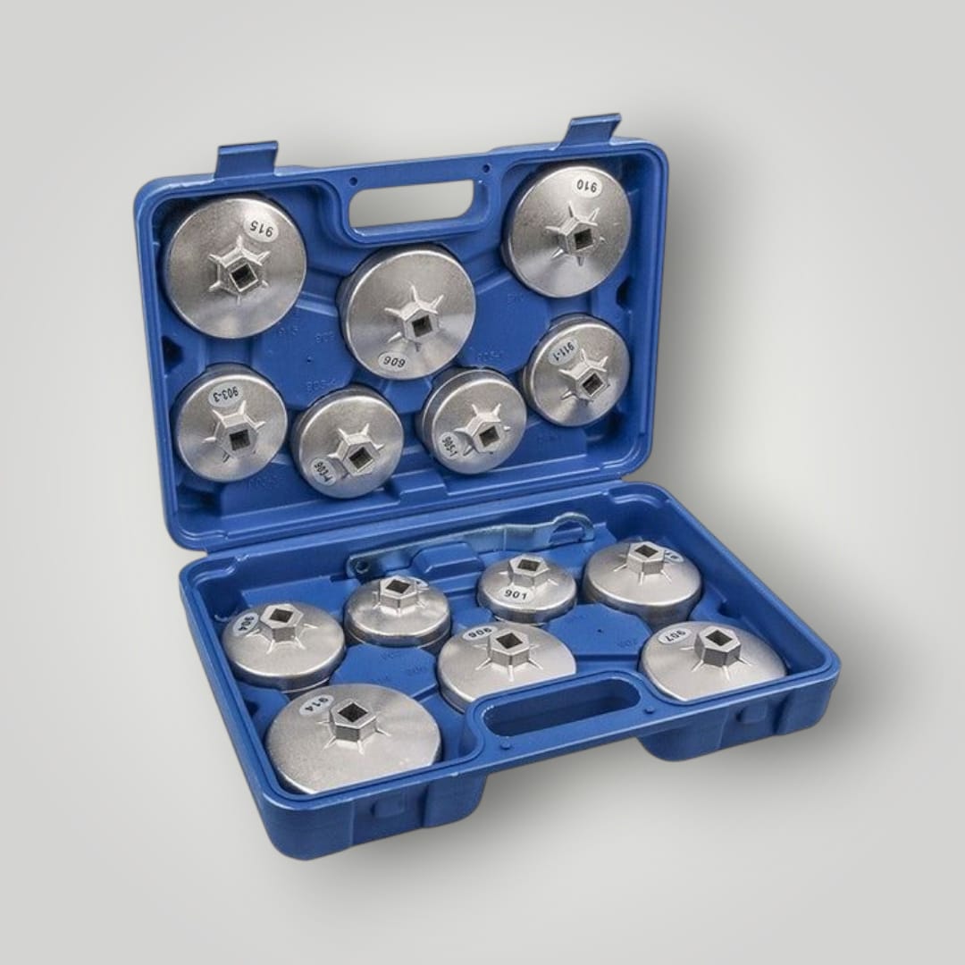 Kit clé coiffe pour filtre à huile en aluminium 14PCS