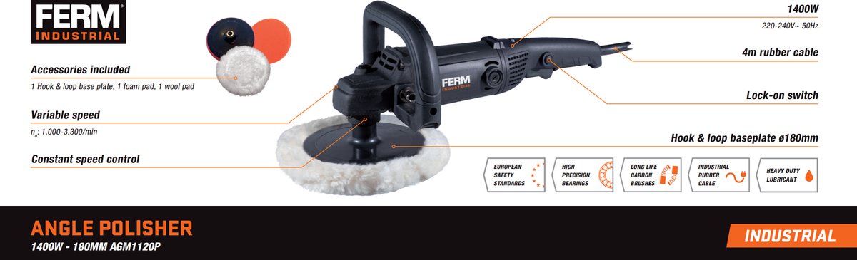 Polisseuse FERM - 1400W - Ø180MM