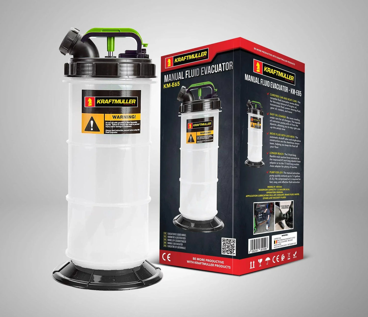 Pompe à vidange d'huile manuelle 6L KRUFT MULLER KM-E65