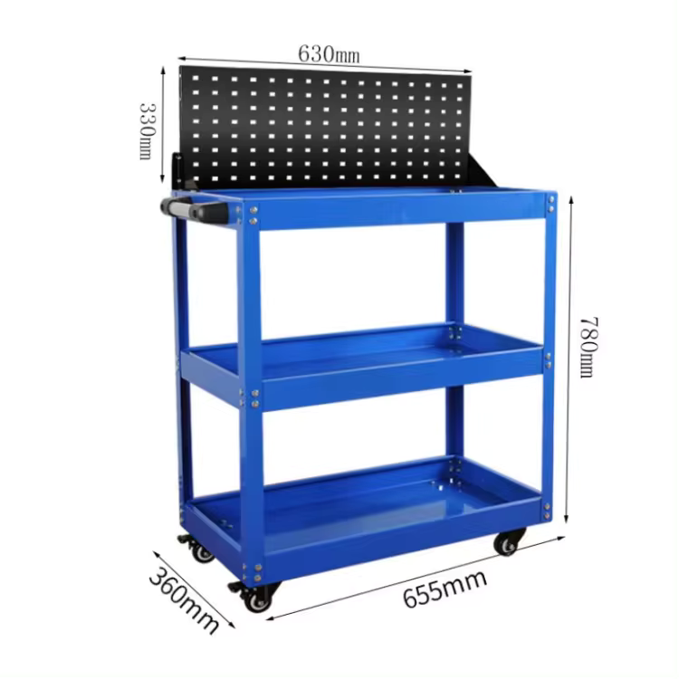 Chariot à outils 3 étages avec porte outils