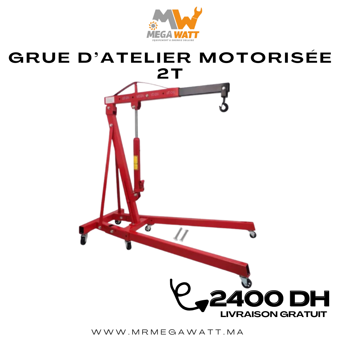 Grue d'atelier motorisée 2 tonnes