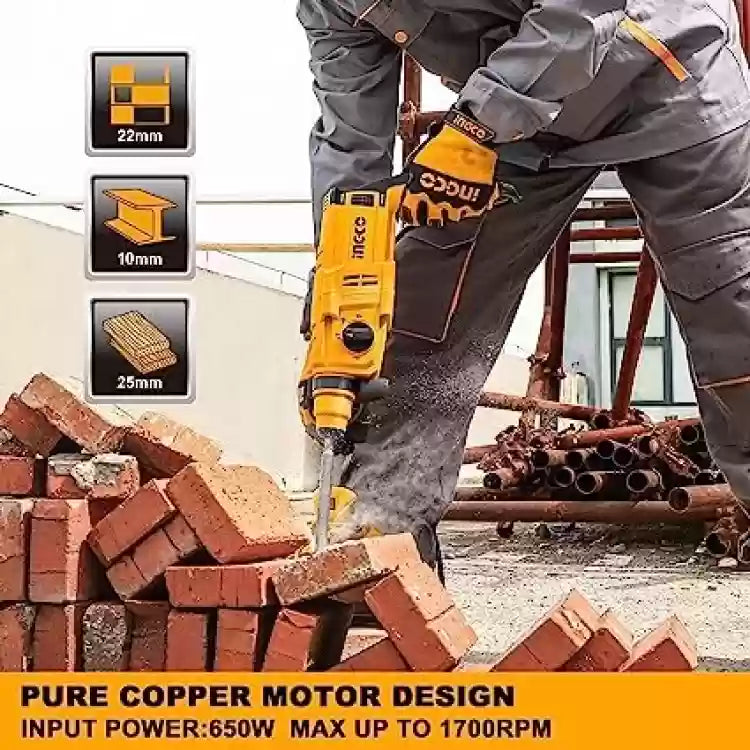 Marteau Perforateur 22MM 650W INGCO