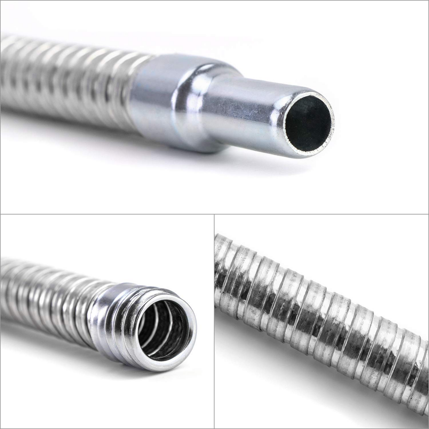 Entonnoir en acier, avec tamis et tuyau flexible, galvanisé