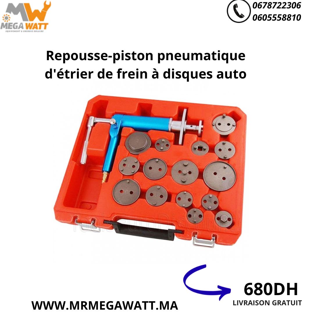 Repousse-piston pneumatique d'étrier de frein à disques auto Coffret 16 pièces