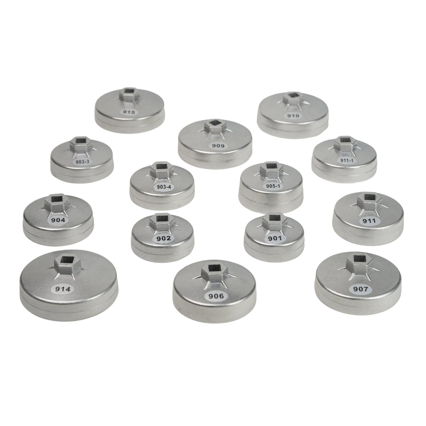 Kit clé coiffe pour filtre à huile en aluminium 14PCS