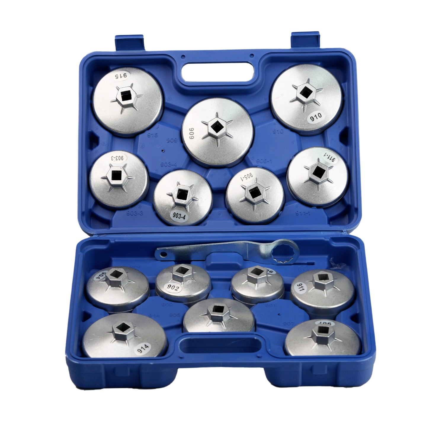 Kit clé coiffe pour filtre à huile en aluminium 14PCS