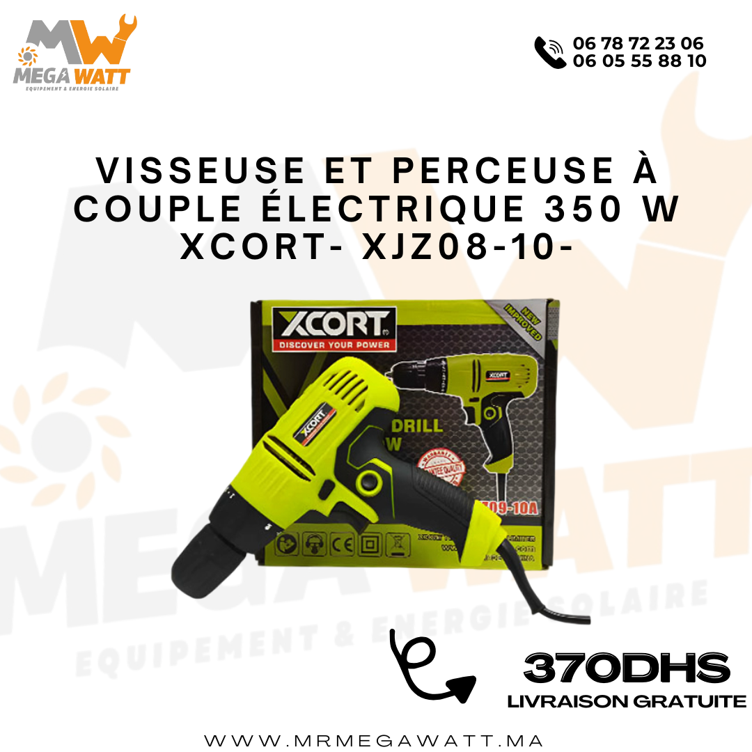 Visseuse et Perceuse à couple électrique 350 W XCORT XJZ08-10A