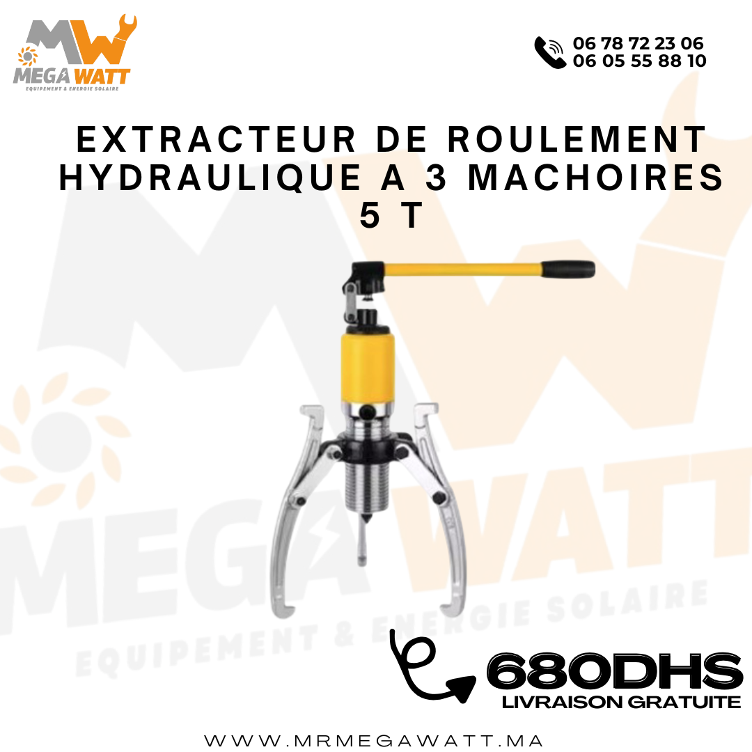 Extracteur de roulement hydraulique 5 Tonnes à 3 mâchoires